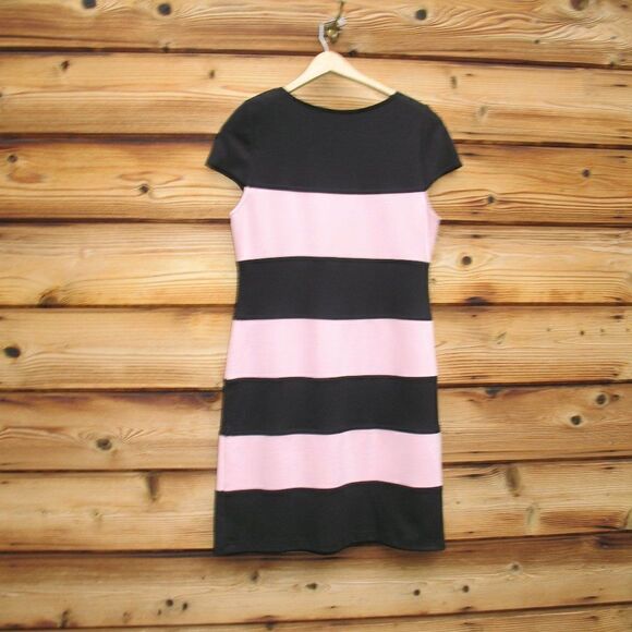 Yoana Baraschi Pink Striped Fitted Ponte Knit Dress - Picture 5 of 8